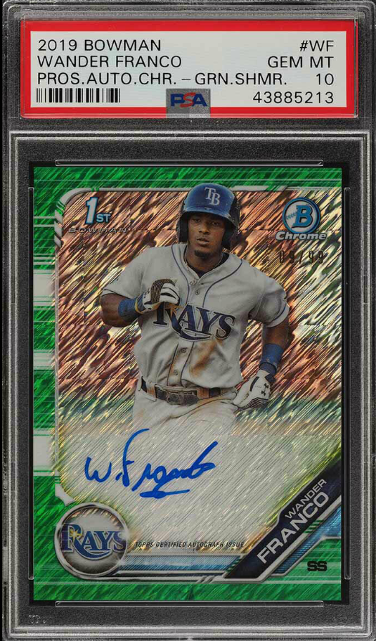 Wander Franco 2019 Bowman Green Shimmer Autograph sports trading card