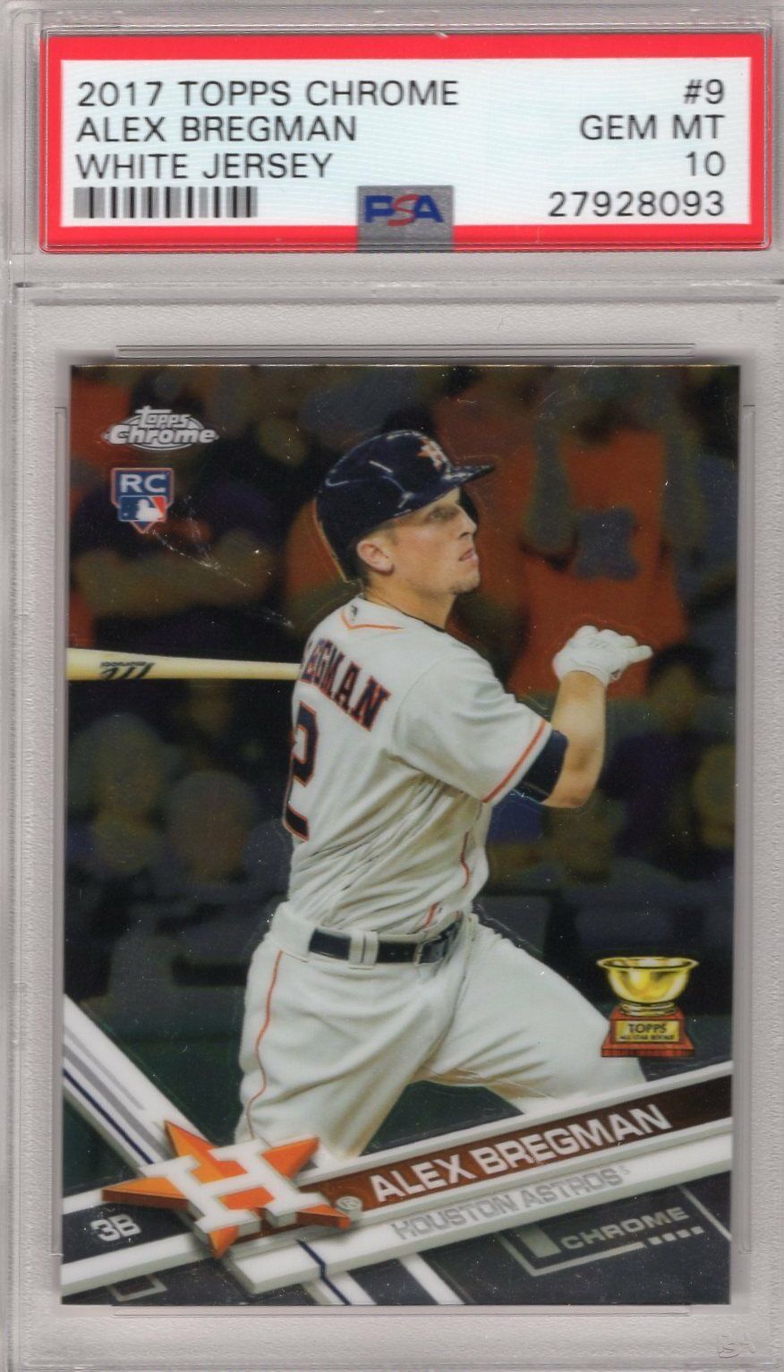 Image of 2017 Topps Chrome Alex Bregman RC PSA 10 sports trading card