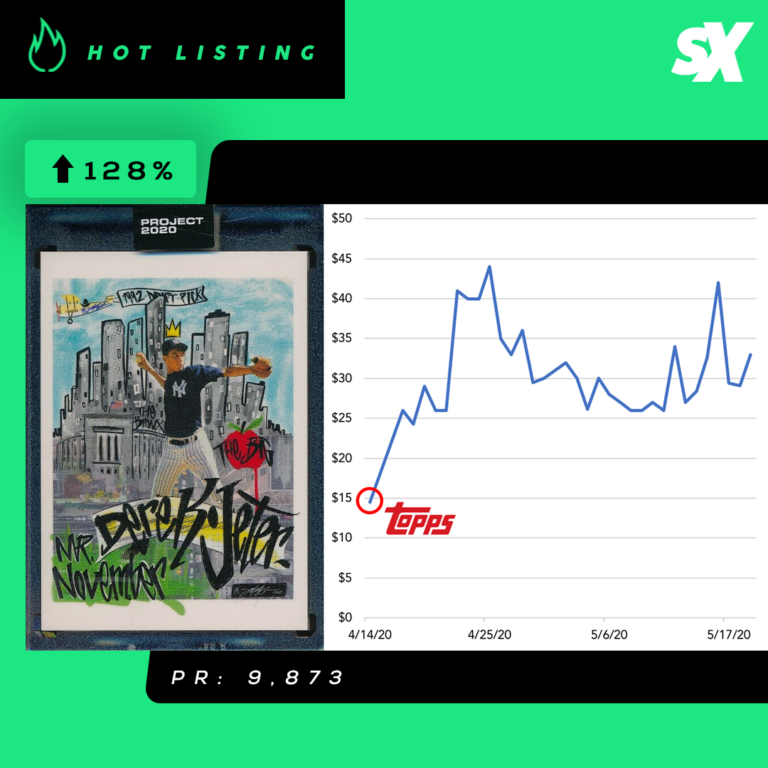 SlabStox hot listing graphic Derek Jeter sports trading card by artist King Saladeen