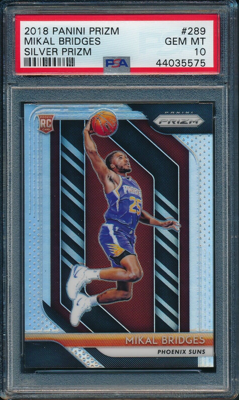 Image of 2018 Panini Prizm Mikal Bridges Silver Prizm sports trading card