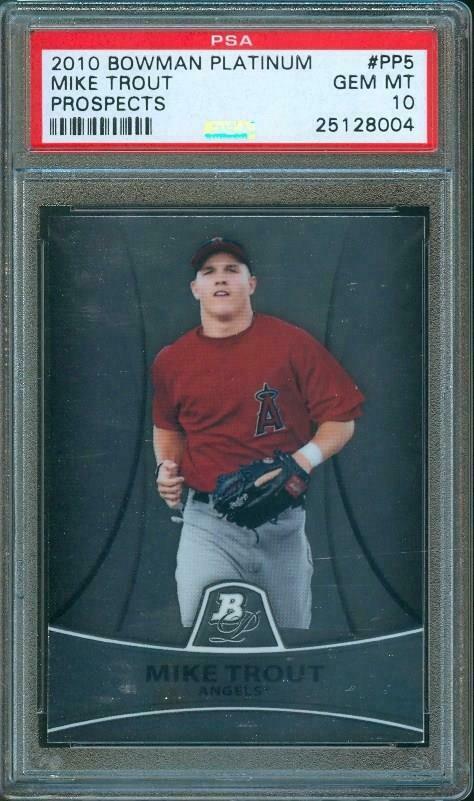 Image of 2010 Bowman Platinum Mike Trout Prospects sports trading card