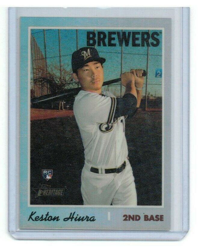 Image of 2019 Topps Heritage Refractor RC for Keston Hiura sports trading card