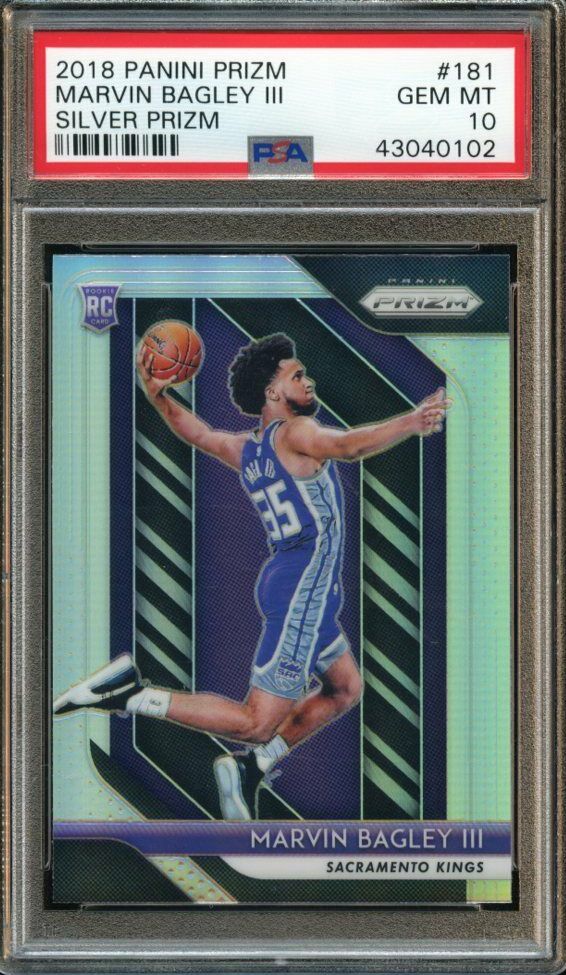 Image of 2018 Panini Prizm Marvin Bagley III Silver Prizm sports trading card