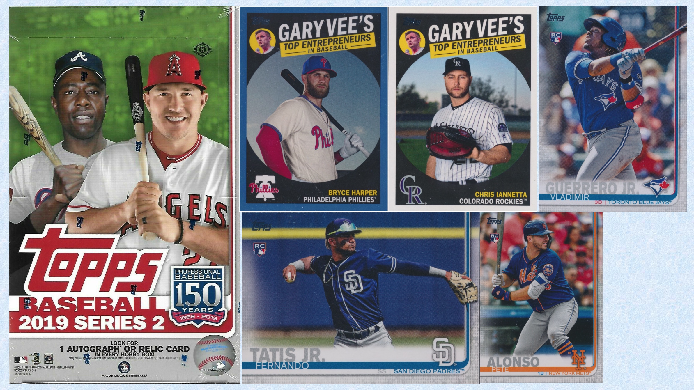 Collage of different baseball sports trading cards