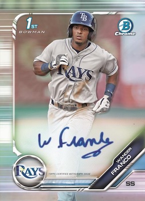 Wander Franco, Tampa Bay Rays, 1st Bowman Chrome autographed sports card