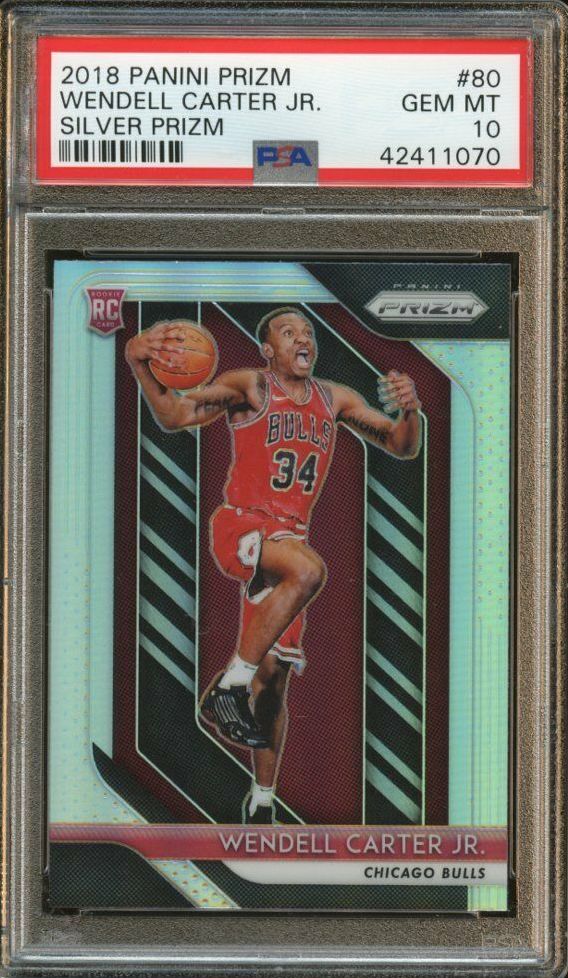 Image of 2018 Panini Prizm Wendell Carter, Jr. Silver Prizm sports trading card