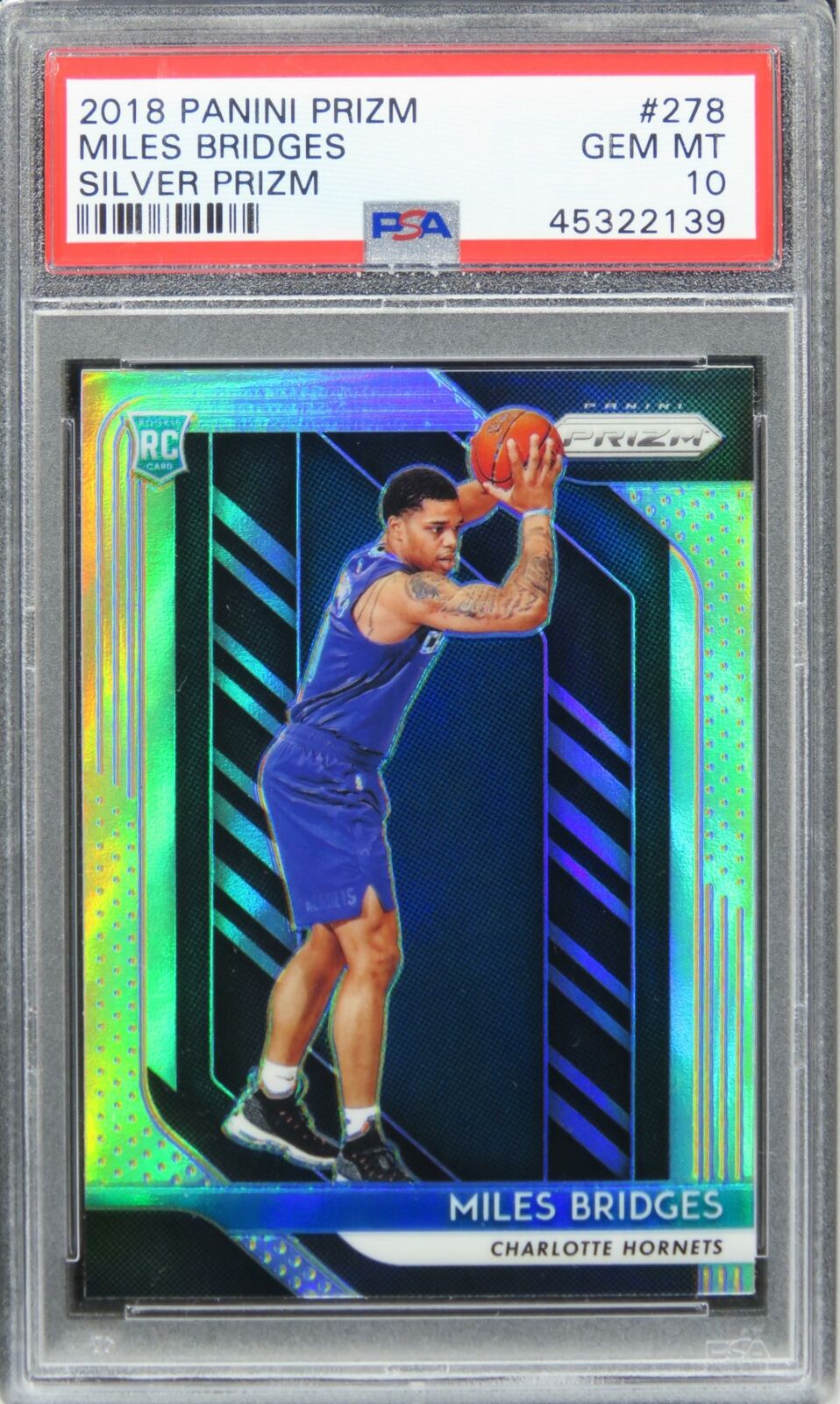 Image of 2018 Panini Prizm Miles Bridges Silver Prizm sports trading card