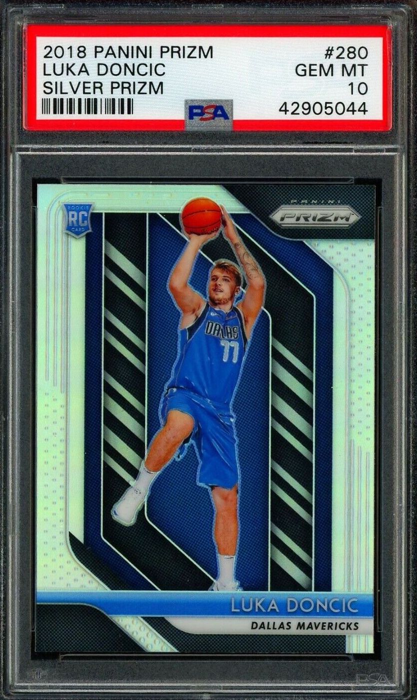 Image of 2018 Panini Prizm Luka Doncic Silver Prizm sports trdaing card