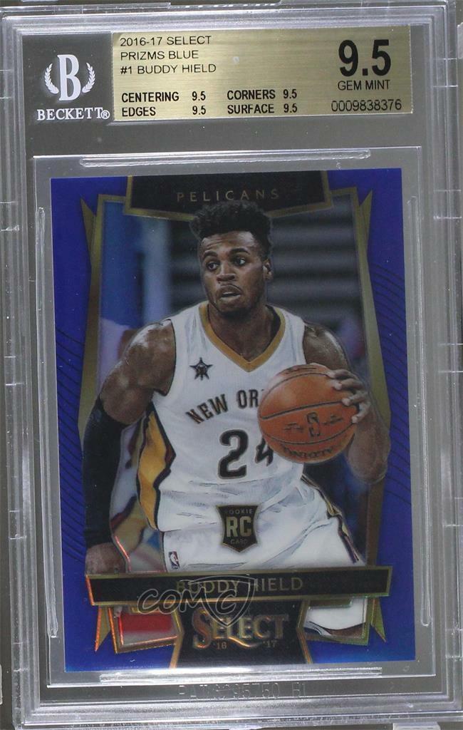 Image of 2016-17 Select Prizms Blue #1 Buddy Hield sports trading card
