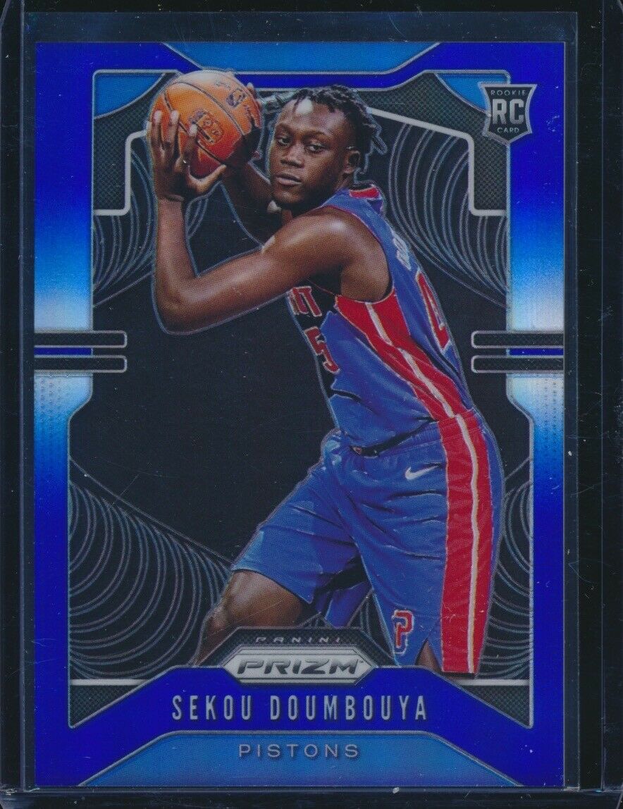 Image of Panini Prizm Blue RC /199 Sekou Doumbouya sports trading card