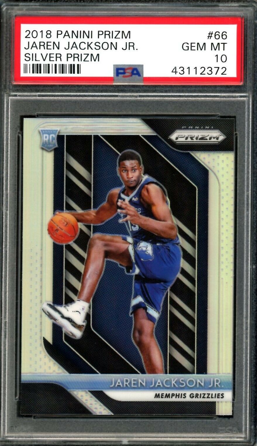 Image of 2018 Panini Prizm Jaren Jackson, Jr. Silver Prizm sports trading card