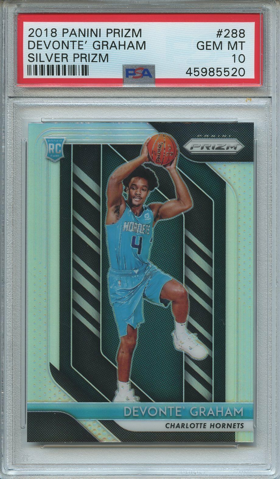 2018 Panini Prizm Devonte' Graham Silver Prizm sports card