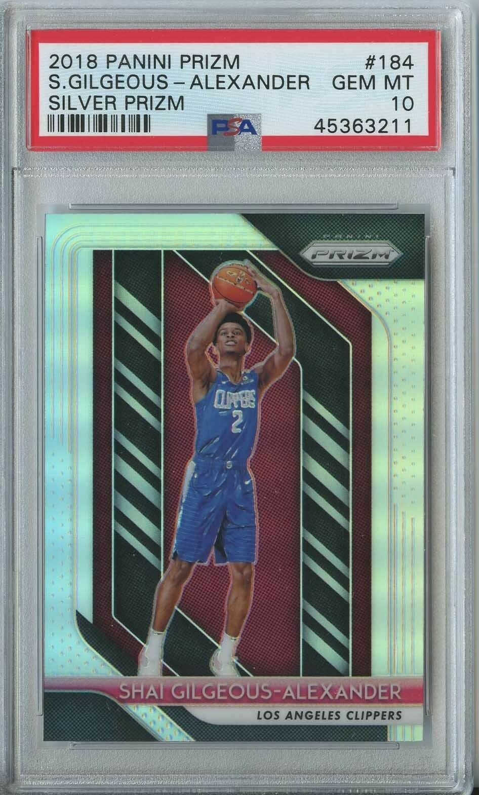 2018 Panini Prizm S. Gilgeous Alexander Silver Prizm sports trading card