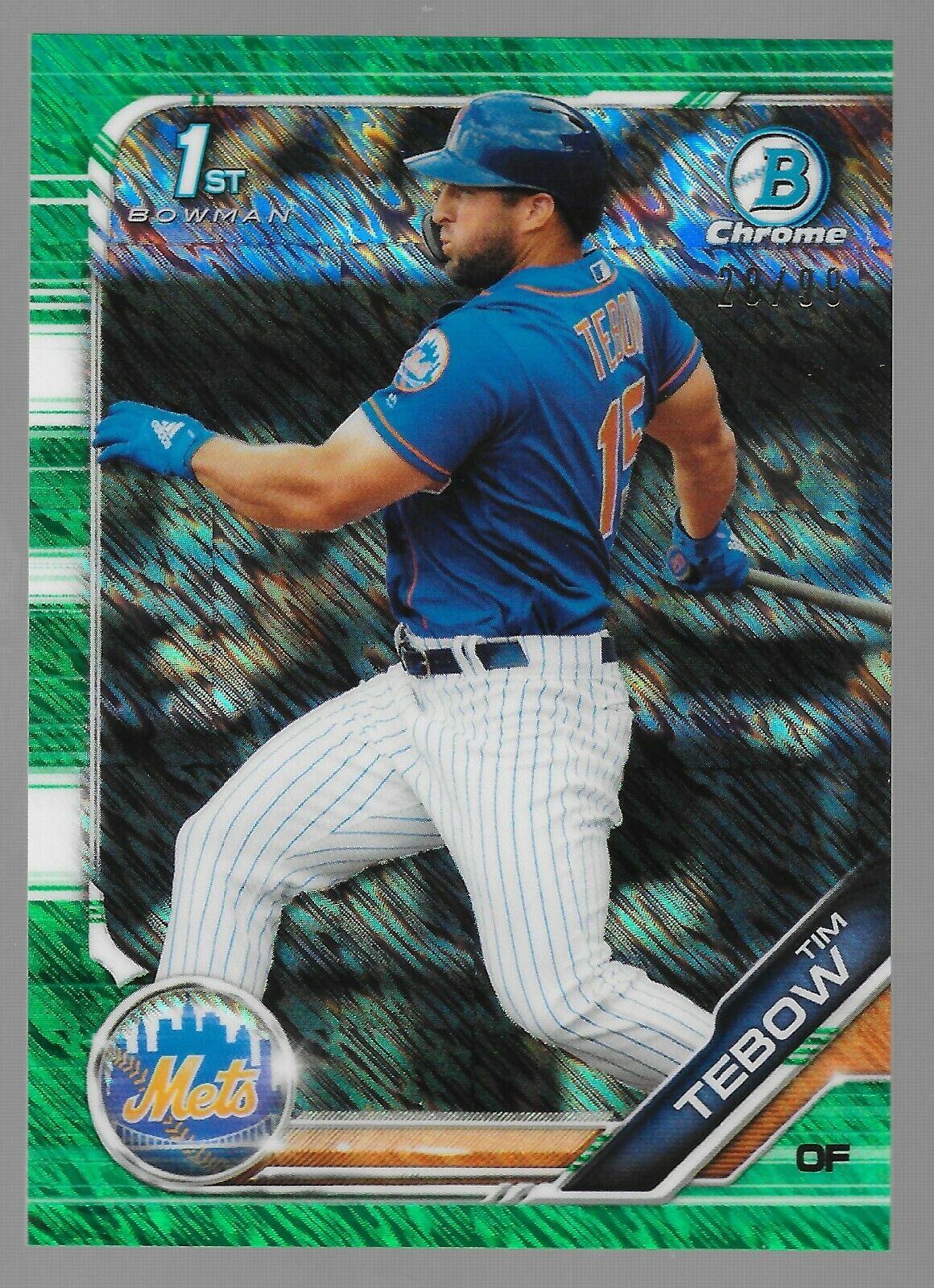 Tim Tebow, New York Mets, 1st Bowman sports card