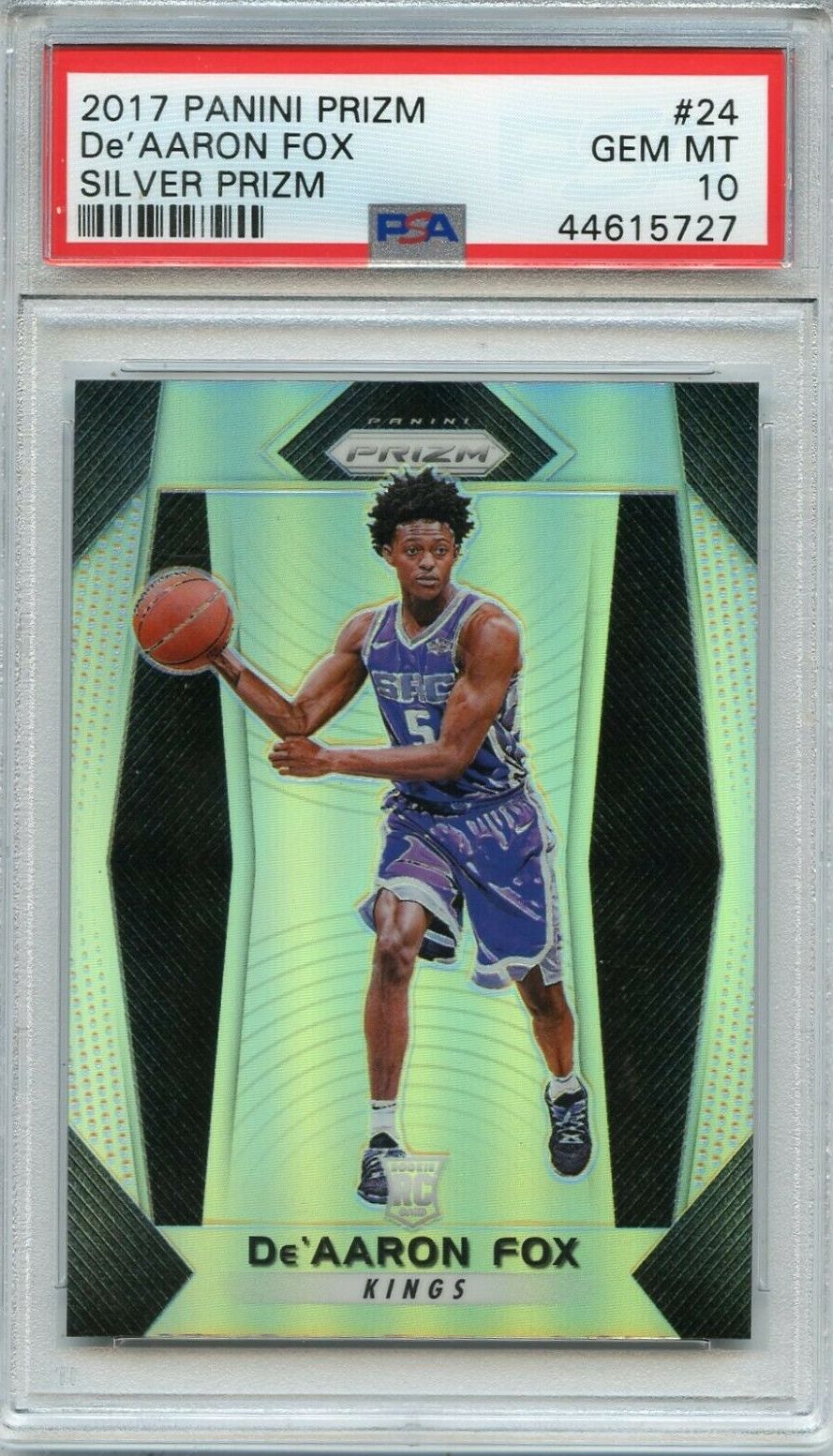 2017 Panini Prizm De'Aaron Fox Silver Prizm sports card